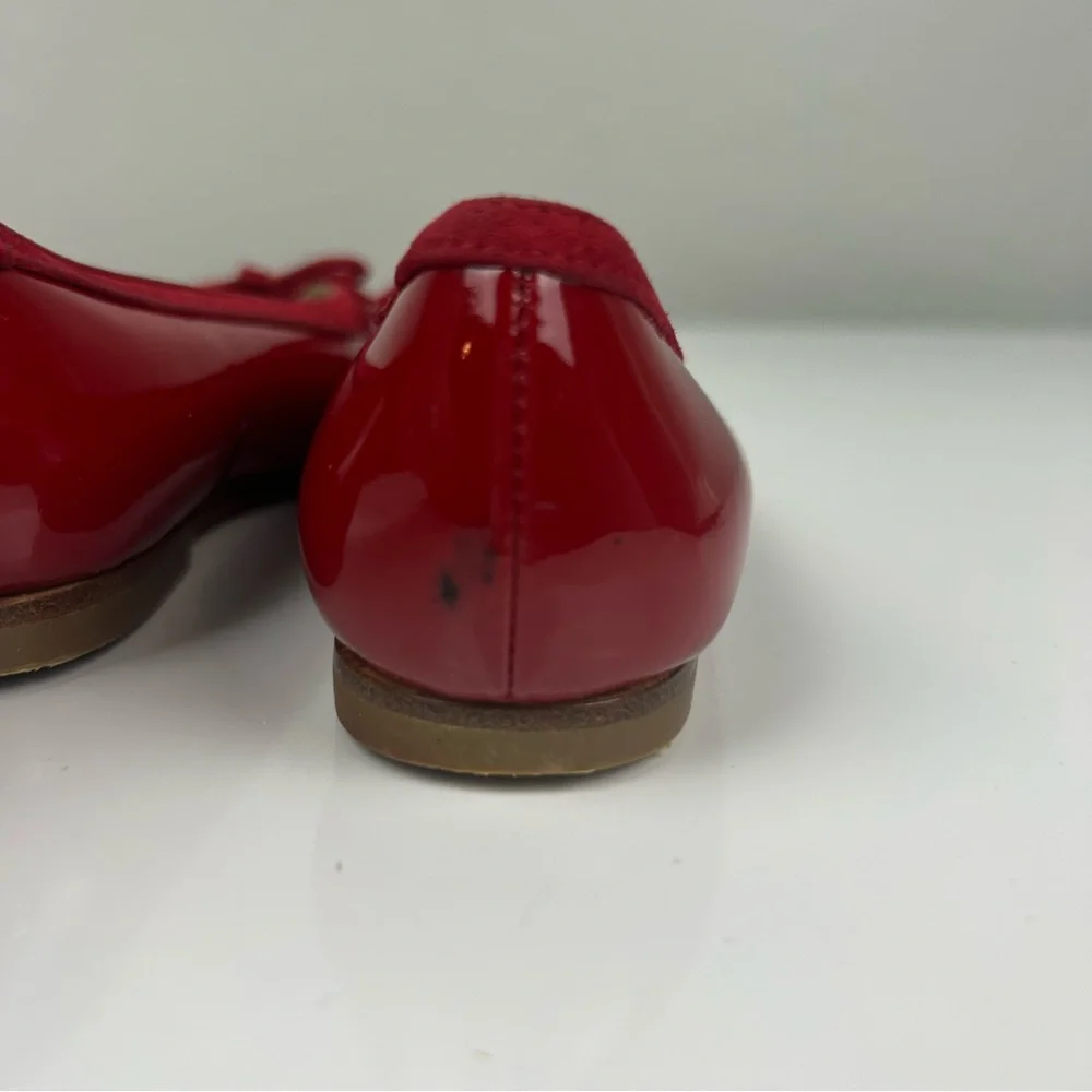 Dior red ballerina flats with bow tops size 25